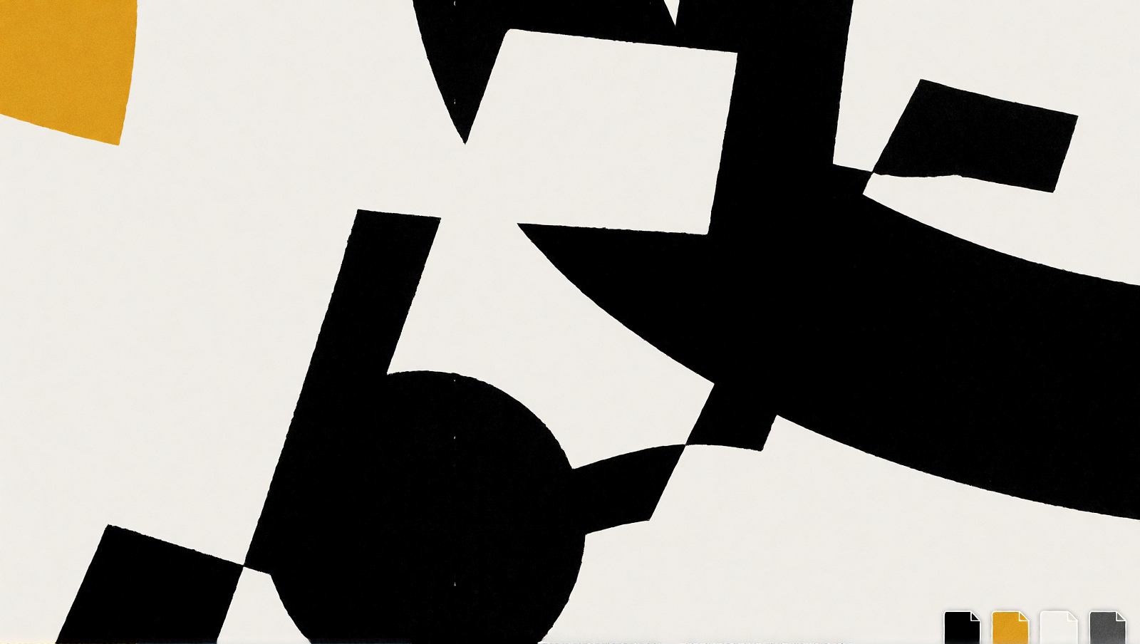 A brand guidelines document open beside logo variations and colour swatches